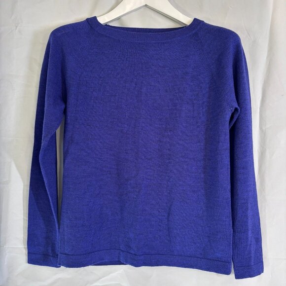 Banana Republic Womens Small Blue Merino Wool Boatneck Sweater Pullover Casual - Picture 1 of 7
